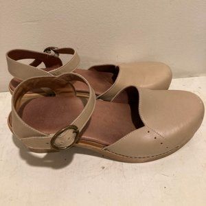 Dansko Marta Mary Jane Open Back Mule Beige Women's Size 10.5-11